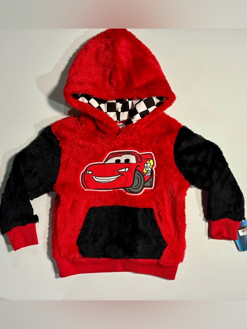Disney Red & Black Lightning McQueen Plush Hoodie